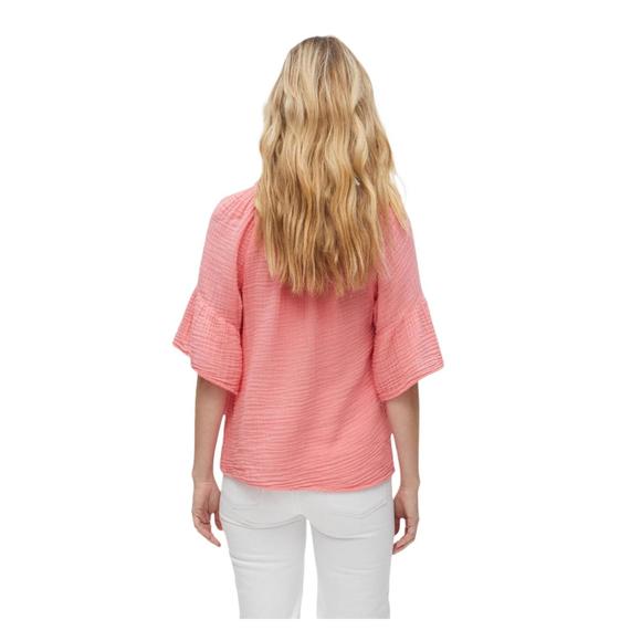 NEW MICHAEL STARS savannah flutter sleeve top in pink - Picture 2 of 3